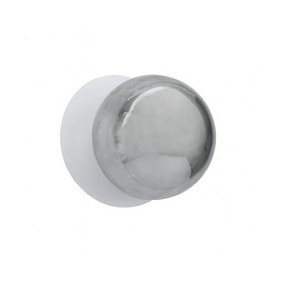 Lexi Odessa Molten Ripple Glass LED Wall Light with White Base White/Small