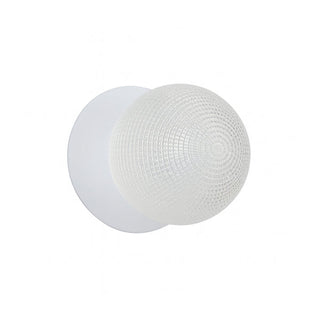 Lexi Odessa Diamond Cut Glass LED Wall Light with White Base White/Small