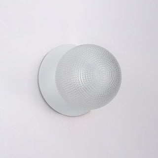 Lexi Odessa Diamond Cut Glass LED Wall Light with White Base White/Small