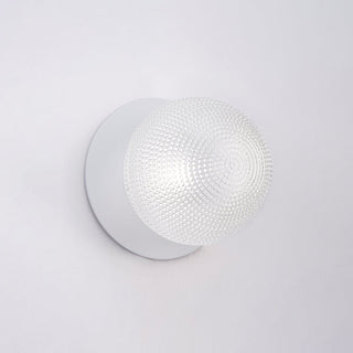 Lexi Odessa Diamond Cut Glass LED Wall Light with White Base White/Small