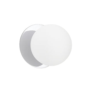 Lexi Odessa Opal Frosted Glass LED Wall Light with Chrome Base White/Small