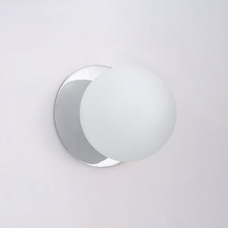Lexi Odessa Opal Frosted Glass LED Wall Light with Chrome Base White/Small