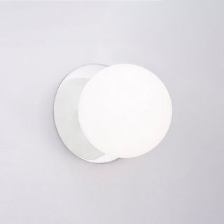 Lexi Odessa Opal Frosted Glass LED Wall Light with Chrome Base White/Small