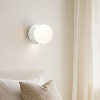 Lexi Odessa Opal Frosted Glass LED Wall Light with Chrome Base White/Small