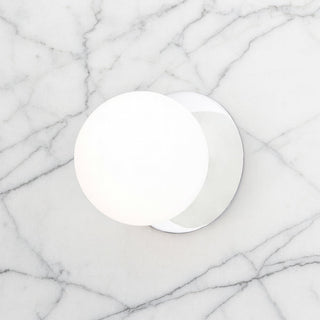 Lexi Odessa Opal Frosted Glass LED Wall Light with Chrome Base White/Small