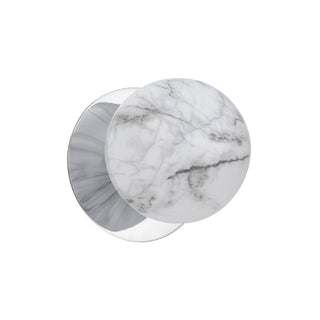 Lexi Odessa Marble Opal Glass LED Wall Light with Chrome Base White/Small