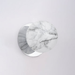 Lexi Odessa Marble Opal Glass LED Wall Light with Chrome Base White/Small