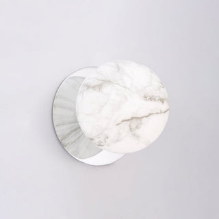 Lexi Odessa Marble Opal Glass LED Wall Light with Chrome Base White/Small
