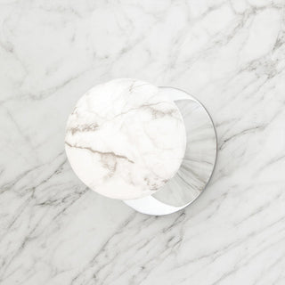 Lexi Odessa Marble Opal Glass LED Wall Light with Chrome Base White/Small