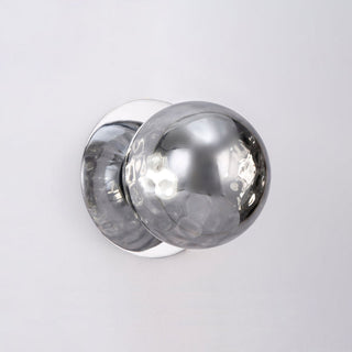 Lexi Odessa Molten Ripple Glass LED Wall Light with Chrome Base White/Small