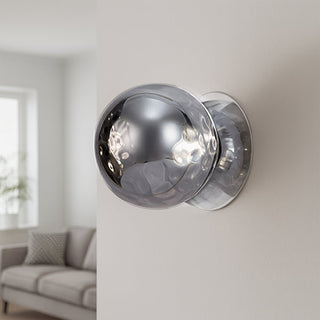 Lexi Odessa Molten Ripple Glass LED Wall Light with Chrome Base White/Small