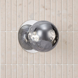 Lexi Odessa Molten Ripple Glass LED Wall Light with Chrome Base White/Small