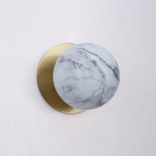 Lexi Odessa Marble Opal Glass LED Wall Light with Brass Base White/Small