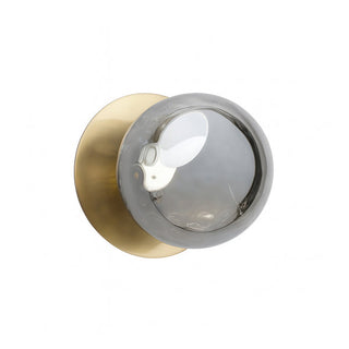 Lexi Odessa Molten Ripple Glass LED Wall Light with Brass Base White/Small