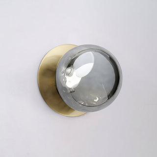 Lexi Odessa Molten Ripple Glass LED Wall Light with Brass Base White/Small