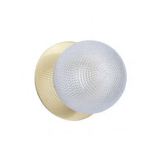 Lexi Odessa Diamond Cut Glass LED Wall Light with Brass Base White/Small
