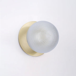 Lexi Odessa Diamond Cut Glass LED Wall Light with Brass Base White/Small