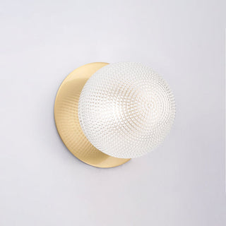 Lexi Odessa Diamond Cut Glass LED Wall Light with Brass Base White/Small