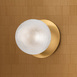 Lexi Odessa Diamond Cut Glass LED Wall Light with Brass Base White/Small