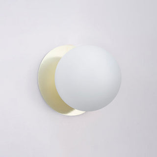 Lexi Odessa Opal Frosted Glass LED Wall Light with Gold Base White/Small
