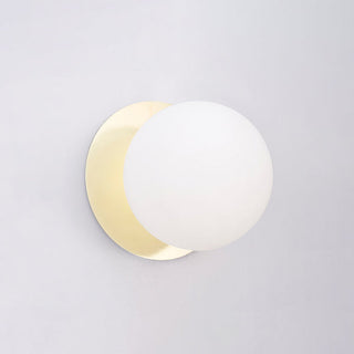 Lexi Odessa Opal Frosted Glass LED Wall Light with Gold Base White/Small