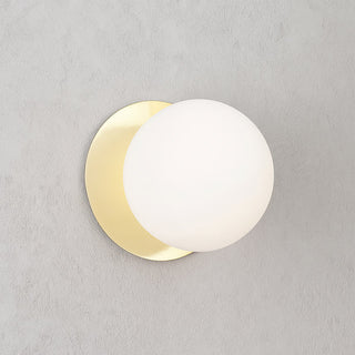 Lexi Odessa Opal Frosted Glass LED Wall Light with Gold Base White/Small