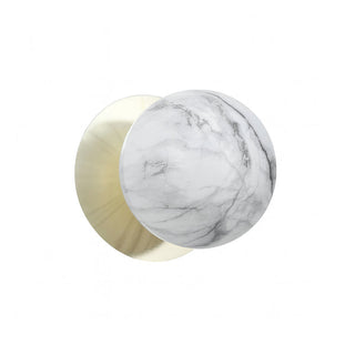 Lexi Odessa Marble Opal Glass LED Wall Light with Gold Base White/Small