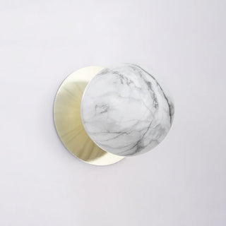 Lexi Odessa Marble Opal Glass LED Wall Light with Gold Base White/Small
