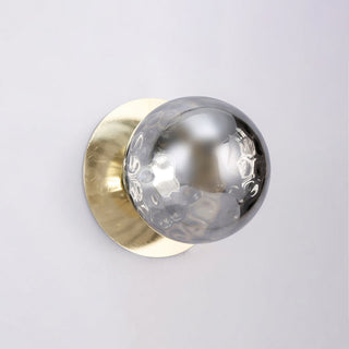 Lexi Odessa Molten Ripple Glass LED Wall Light with Gold Base White/Small
