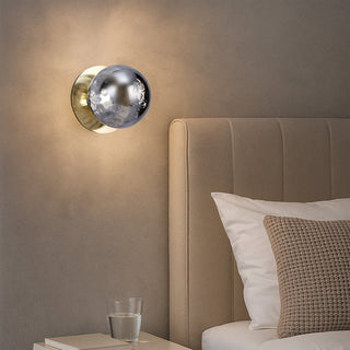 Lexi Odessa Molten Ripple Glass LED Wall Light with Gold Base White/Small