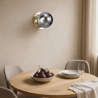 Lexi Odessa Molten Ripple Glass LED Wall Light with Gold Base White/Small
