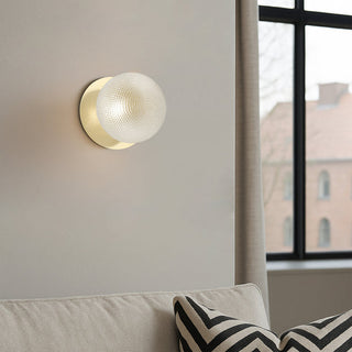 Lexi Odessa Diamond Cut Glass LED Wall Light with Gold Base White/Small