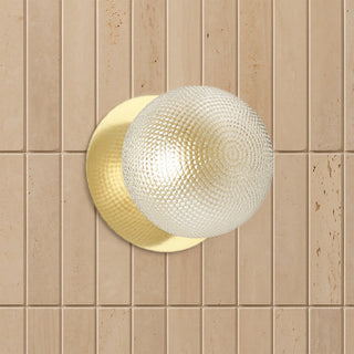 Lexi Odessa Diamond Cut Glass LED Wall Light with Gold Base White/Small