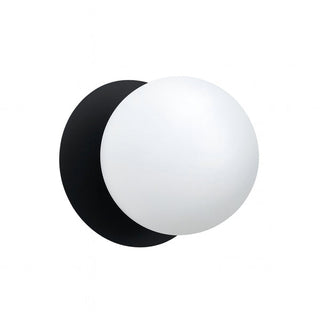 Lexi Odessa Opal Frosted Glass LED Wall Light with Black Base White/Large