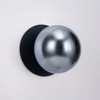 Lexi Odessa Molten Ripple Glass LED Wall Light with Black Base White/Large