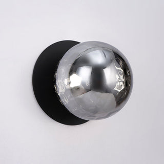 Lexi Odessa Molten Ripple Glass LED Wall Light with Black Base White/Large