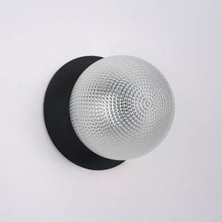 Lexi Odessa Diamond Cut Glass LED Wall Light with Black Base White/Large