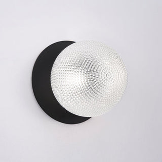 Lexi Odessa Diamond Cut Glass LED Wall Light with Black Base White/Large