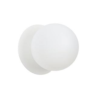 Lexi Odessa Opal Frosted Glass LED Wall Light with White Base White/Large