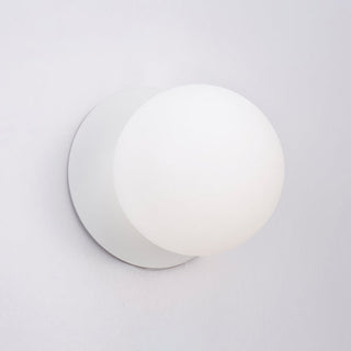Lexi Odessa Opal Frosted Glass LED Wall Light with White Base White/Large