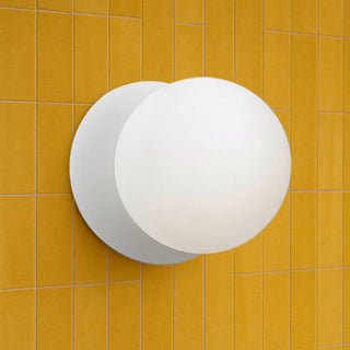 Lexi Odessa Opal Frosted Glass LED Wall Light with White Base White/Large