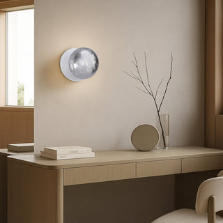 Lexi Odessa Molten Ripple Glass LED Wall Light with White Base White/Large