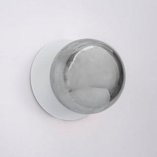 Lexi Odessa Molten Ripple Glass LED Wall Light with White Base White/Large