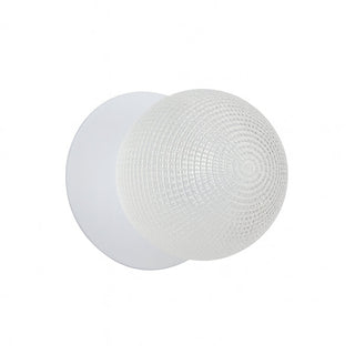 Lexi Odessa Diamond Cut Glass LED Wall Light with White Base White/Large