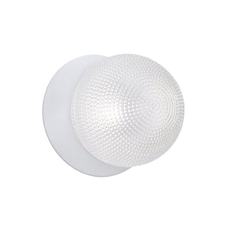 Lexi Odessa Diamond Cut Glass LED Wall Light with White Base White/Large