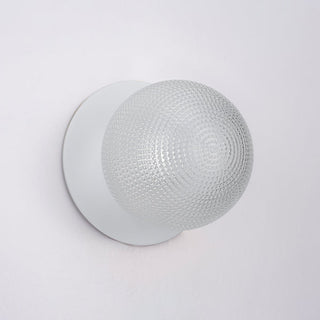 Lexi Odessa Diamond Cut Glass LED Wall Light with White Base White/Large