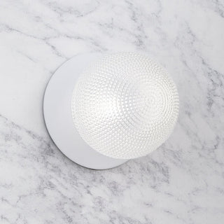 Lexi Odessa Diamond Cut Glass LED Wall Light with White Base White/Large