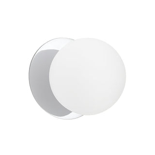Lexi Odessa Opal Frosted Glass LED Wall Light with Chrome Base White/Large