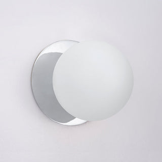 Lexi Odessa Opal Frosted Glass LED Wall Light with Chrome Base White/Large