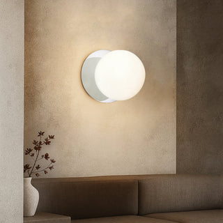 Lexi Odessa Opal Frosted Glass LED Wall Light with Chrome Base White/Large